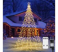 iBaycon Luces Navideñas Para Exteriores Con Estrella,2,3 m Blanco Cálido | 274 Led 12 guirnaldas de luces Para Árbol De Navidad Con Control Remoto,8 Modos Timer,Navideña Para Jardín