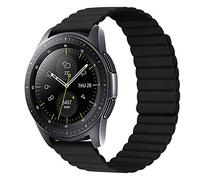 iBazal 20mm Correas Galaxy Watch 3 41mm Silicona Magnético compatible con Samsung Galaxy Active 2 40mm 44mm/Galaxy Watch 5 40mm 44mm/5 Pro 45mm/4/4 Classic 42mm 46mm/Huawei GT 2 42mm - Negro