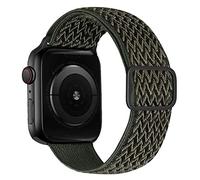 iBazal Nylon Solo Loop Banda Compatible con Apple Watch Correa 42mm 44mm 45mm 49mm Pulsera Reemplazo para iWatch Series Ultra 2 SE 2 Series 9 8 7 6 5 4 3 2 1 Woven Band - Verde 42/44/45/49