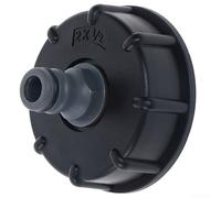 IBC - Adaptador de plástico para tanque con entrada de rosca gruesa de 60 mm, apto para recipientes de agua de 1000 litros de capacidad, rosca estándar de 5 cm (1/2)