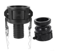 IBC Adaptador de tanque, paquete de 2 unidades de 60 mm de rosca gruesa con conector de manguera de 25 mm, conexión rápida para transferencia de líquidos a prueba de fugas en jardín e industrial