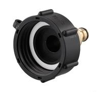 IBC - Adaptador de tanque S60 x 6 a 3/4 pulgadas con grifo de salida para agua de lluvia de 1000 L, conector de rosca gruesa para almacenamiento de agua de jardín, tambor de latón o plástico (conector