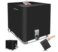 IBC Cover - Lona para depósito de agua IBC 420D IBC Protección UV / Cubierta protectora de agua de lluvia con cremallera de apertura, tira reflectante, para contenedor IBC de 1000 L (116 x 100 x 120