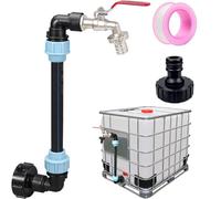 IBC Cuello de cisne 3/4 pulgadas, grifo de paso S60 x 6, adaptador IBC de 3/4 pulgadas para el llenado cómodo de la regadera, accesorios para tanque de agua de lluvia, barril de lluvia IBC