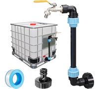 IBC Cuello de cisne 3/4 pulgadas, grifo de paso S60 x 6 para el llenado cómodo de la regadera, adaptador IBC tanque IBC Accesorios 3/4 pulgadas para tanque de agua de lluvia, barril de lluvia IBC