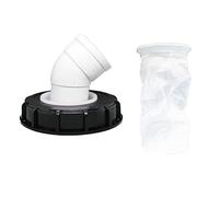 IBC - Filtro de Tapa de Nailon Lavable con Tapa para Tanque de Agua de Lluvia de 163 mm, Accesorio para Tanque de Agua de Lluvia IBC con Filtro de Red (45°)