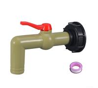 IBC - Grifo de extensión de tanque de agua con conector de ángulo de 32 mm para aceite y agua, válvula de plástico resistente con cinta de sellado para aplicaciones industriales y agrícolas, fácil