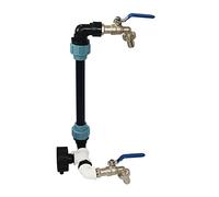 IBC Grifo de latón con cuello de cisne, adaptador IBC de 3/4 pulgadas, juego de conexión IBC S60 x 6 IBC, adaptador IBC con válvula de escape de 3/4 pulgadas, cuello de cisne de 2 vías grifo de latón