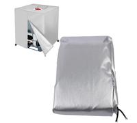 IBC Tote Cover Cubierta para tanque de agua de 275 galones y 1000 L, cierre lateral de gancho y bucle a prueba de viento, tela Oxford 210D (Plata)
