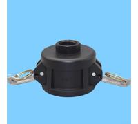 IBC Tote Fittings Adaptador Camlock de 2 pulgadas a rosca macho de 3/4 pulgadas, conector de polipropileno para tanque de 275 330 galones con sello de sílice y palancas de aluminio, negro (rosca