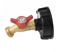 IBC Tote Tank Adapter S60X6 60Mm para contenedores de 275-330 galones, Válvula de grifo de manguera de latón, Conector PE a prueba de fugas para manguera de jardín Uso de tanques de agua de la UE del