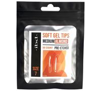 IBD Soft Gel Tip - Almond Med - 50 unidades - Tamaño 7 - Fabricado en Estados Unidos - Extensiones de uñas solubles en acetona premium con 4 semanas de duración - Puntas de uñas transparentes - Punta