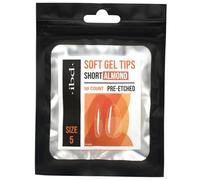 IBD Soft Gel Tip - Almond Short - 50 unidades - Tamaño 5 - Fabricado en Estados Unidos - Extensiones de uñas solubles en acetona premium con 4 semanas de duración - Puntas de uñas transparentes -
