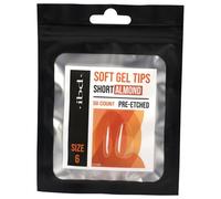 IBD Soft Gel Tip - Almond Short - 50 unidades - Tamaño 6 - Fabricado en Estados Unidos - Extensiones de uñas solubles en acetona premium con 4 semanas de duración - Puntas de uñas transparentes -