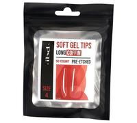 IBD Soft Gel Tip - Coffin Long - 50 unidades - Tamaño 4 - Fabricado en Estados Unidos - Extensiones de uñas solubles en acetona de alta calidad con 4 semanas de duración - puntas transparentes -