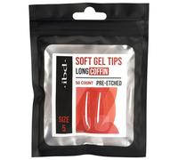 IBD Soft Gel Tip - Coffin Long - 50 unidades - Tamaño 5 - Fabricado en Estados Unidos - Extensiones de uñas solubles en acetona de alta calidad con 4 semanas de duración - puntas transparentes -