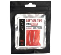 IBD Soft Gel Tip - Coffin Long - 50 unidades - Tamaño 6 - Fabricado en Estados Unidos - Extensiones de uñas solubles en acetona de alta calidad con 4 semanas de duración - puntas transparentes -