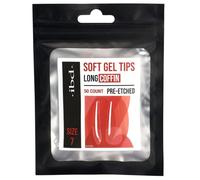 IBD Soft Gel Tip - Coffin Long - 50 unidades - Tamaño 7 - Fabricado en Estados Unidos - Extensiones de uñas solubles en acetona de alta calidad con 4 semanas de duración - puntas transparentes -