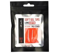 IBD Soft Gel Tip - Coffin Long - 50 unidades - Tamaño 8 - Fabricado en Estados Unidos - Extensiones de uñas solubles en acetona de alta calidad con 4 semanas de duración - puntas transparentes -