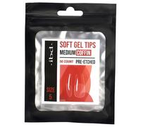 IBD Soft Gel Tip - Coffin Med - 50 unidades - Tamaño 5 - Fabricado en Estados Unidos - Extensiones de uñas solubles en acetona premium con 4 semanas de duración - Puntas de uñas transparentes - puntas