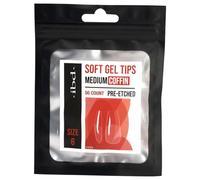 IBD Soft Gel Tip - Coffin Med - 50 unidades - Tamaño 6 - Fabricado en Estados Unidos - Extensiones de uñas solubles en acetona premium con 4 semanas de duración - puntas transparentes - puntas de gel