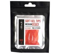 IBD Soft Gel Tip - Coffin Med - 50 unidades - Tamaño 7 - Fabricado en Estados Unidos - Extensiones de uñas solubles en acetona premium con 4 semanas de duración - Puntas de uñas transparentes - puntas