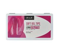 IBD Soft Gel Tips Long Stiletto - 504 unidades - 12 tamaños - Fabricado en Estados Unidos - Puntas de uñas transparentes - Punta de gel suave para extensión de uñas - Forma larga de aguja