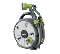 Ibegrif M22220, Enrollador automático de manguera de jardín, 10 m, color negro/verde