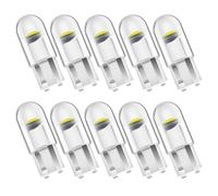 IBEIKE Bombillas LED 501 W5W T10 - 10 paquetes de bombillas LED blancas 194 2825 168 LED de 0,36 W 12 V COB Wedge LED foco de luz lateral de matrícula de repuesto para coche, cúpula, mapa, puerta,
