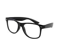 IBEIKE Gafas transparentes con marco negro grande, anteojos falsos negros brillantes, lentes cuadrados transparentes de moda vintage sin receta para hombres y mujeres, unisex adultos, Black