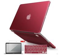 iBenzer MacBook Pro 15 pulgadas Estuche Soft Touch Estuche rígido Cubierta de teclado Cubierta de teclado Protector de pantalla para MacBook Pro 15 con pantalla Retina A1398, rojo vino