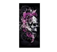 IBENZIGH Calcomanías de calavera y rosa para coche, pilar B, impermeable, para decoración de arañazos, protector solar, para puertas de coche, decoración de coche (tipo L)