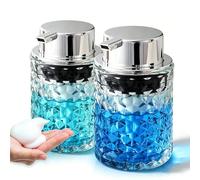 IBEQUEM Juego de 2 dispensadores de jabón de espuma de 300 ml, botella de jabón de manos transparente con bomba, dispensador rellenable para espuma y gel de ducha, ideal para cocina y baño