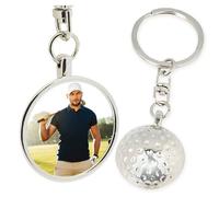 ibera gifts - Foto Llavero personalizado Bola de Golf - Regalos originales personalizados Mujer Hombre Parejas Novios Papa Dia de Padre - Grabado con Imagen Mensaje