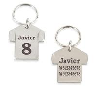 ibera gifts - Llavero Fútbol Personalizado en Forma de Camiseta, Acero Inoxidable, Regalos Entrenador Fútbol, Presentado en Bolsa de Regalo