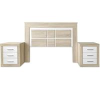 IBERA HOME Cabecero de Matrimonio Kiara con 2 Mesitas de Noche - Elegante y Moderno Conjunto para Dormitorio
