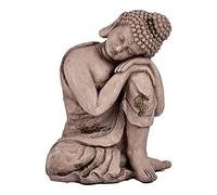 Ibergarden Figura Decorativa para Jardín Buda Gris Poliresina (28,5 x 43,5 x 37 cm)