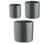 Ibergarden Set de Macetas Ø 14 cm Ø 22 cm Ø 17 cm Cilindro 3 Piezas Antracita