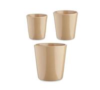 Ibergarden Set de Macetas Ø 14 cm Ø 22 cm Ø 17 cm Cónica 3 Piezas Beige