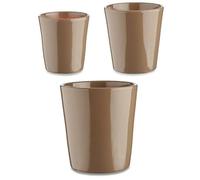 Ibergarden Set de Macetas Ø 14 cm Ø 22 cm Ø 17 cm Cónica 3 Piezas Taupé