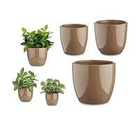 Ibergarden Set de Macetas Marrón Arcilla (3 Piezas) (22,5 x 18,5 x 22,5 cm)