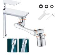 Ibergrif Aireador de Grifo Giratorio de 1440°, Extensor Aireador de Grifo con 2 Modos de Chorro, Adaptador Grifo Lavabo, para Baños y Cocinas, Rosca 20/22/24 mm, Latón, M91006