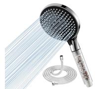 Ibergrif Set de Cabezal de Ducha Filtrado - Panel 125mm + Manguera 150cm - 3 Modos de Pulverización - Reduce Cal & Cloro - Alta Presión & Ahorro de Agua