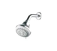 Ibergrif, Rociador para Ducha con 5 Chorros, Alcachofa Fija, Plata, Diámetro de 95 mm