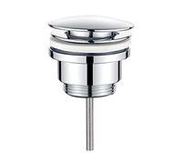 Ibergrif Desagües Lavabo Universal con/Sin Rebosadero, Válvula Tapón Automatica Pop up, Plata, M20509