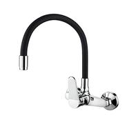 Ibergrif Griferia de Cocina de Pared, Grifo para Fregadero Monomando, Negro, M16559-2