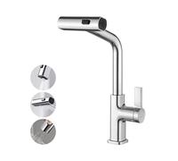 Ibergrif Grifo Cocina Extraible 40cm, Torneira Cozinha Mezclador Frío/Calor | 3 Modos de Chorro, Giro 360°, Grifo de alta presión, Para Fregadero de un Orificio, Fácil Instalación