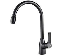 Ibergrif Grifo Cocina Negro, Grifos Cocina Fregadero Profesional con Caño Alto, Grifo de Cocina para 2 Modos Giratorio a 360° Monomando, M14026B