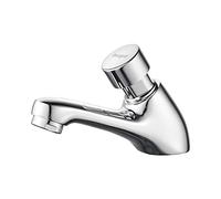 Ibergrif Grifo de lavabo temporizado, cierre automático, cromo