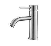 Ibergrif M11003A Grifo de Baño Clásico, Mezclador Monomando Lavabo, Grifo de Lavabo para Agua Fría y Caliente, Acero Inoxidable Cepillado